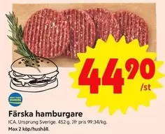 Färska hamburgare