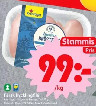 Kronfågel - kycklingfilé