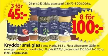 Santa Maria - Kryddor små glas