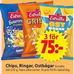 Estrella - Chips, Ringar, Ostbågar