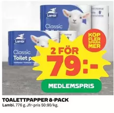 Lambi - TOALETTPAPPER 8-PACK