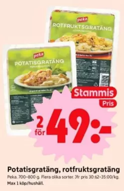 Peka - Potatisgratäng, rotfruktsgratäng