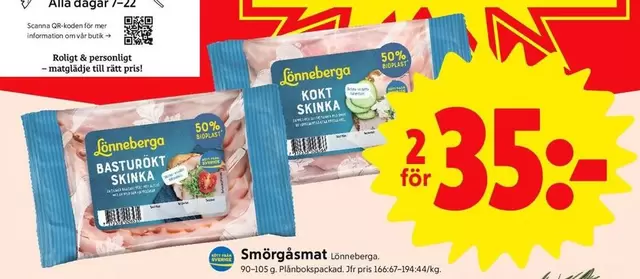 Mer - KOKT SKINKA or BASTUROKT SKINKA