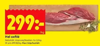 Naturkött - Hel oxfilé