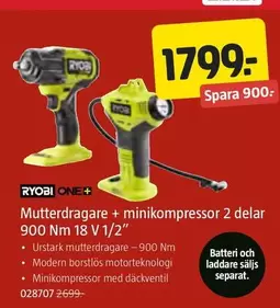 Mutterdragare + minikompressor 2 delar