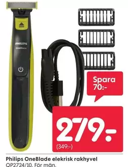 philips - OneBlade elekrisk rakhyvel QP2724/10