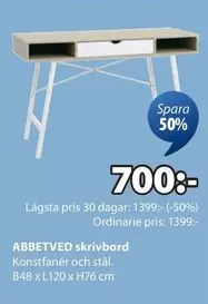 ABBETVED skrivbord