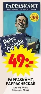 PAPPASKÄMT, PAPPACHECKAR
