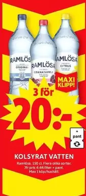 ramlösa - KOLSYRAT VATTEN