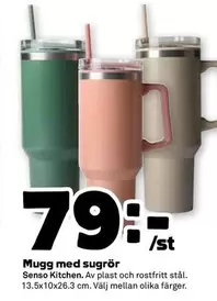 Senso Kitchen - Mugg med sugrör