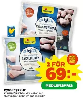 Kronfågel - Kycklingdelar