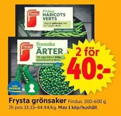 Findus - ÄRTER or HARICOTS VERTS