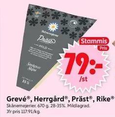 Skånemejerier - Grevé®, Herrgård®, Präst®, Rike®