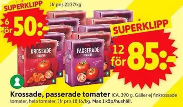 Krossade, passerade tomater