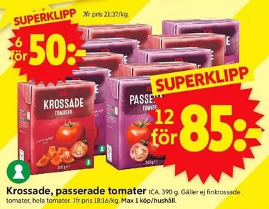 Krossade, passerade tomater