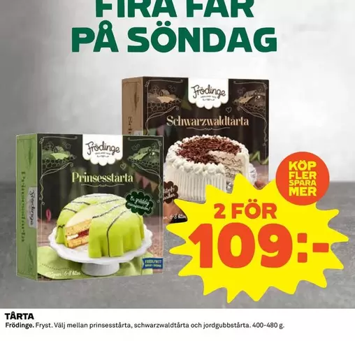 Frödinge - Prinsesstarta, Schwarzwaldtarta och jordgubbstårta