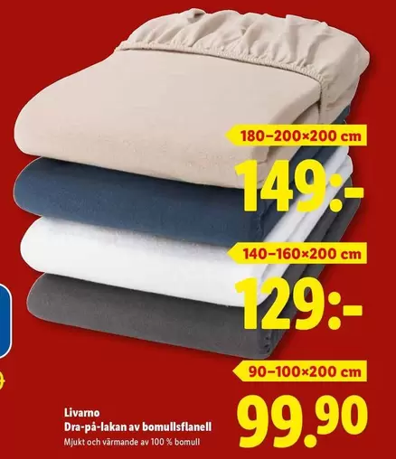 Dra-på-lakan av bomullsflanell