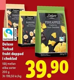 Deluxe - Torkad frukt doppad i choklad