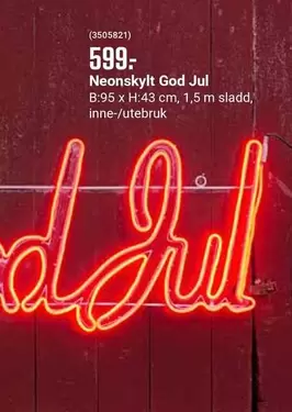 Neonskylt God Jul
