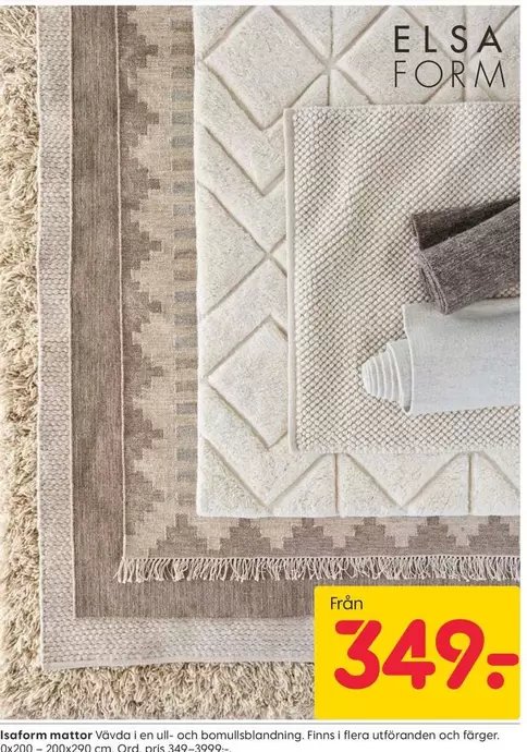 Elsaform mattor Studio i en ull- och bomullsblandning