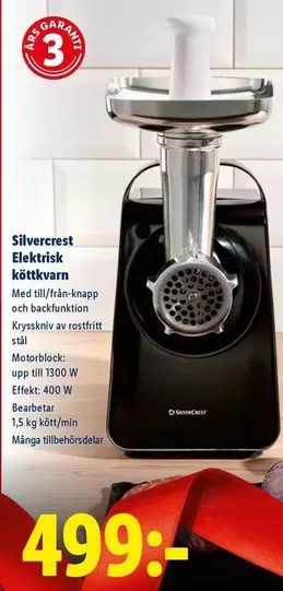 silvercrest - Elektrisk köttkvarn