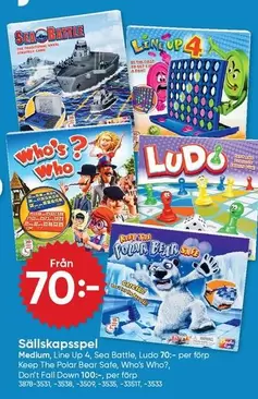 Polar - Line Up 4, Sea Battle, Ludo, Keep The Bear Safe, Who's Who?