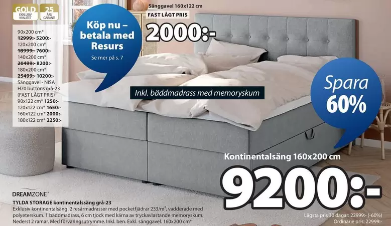 Mer - Kontinentalsäng