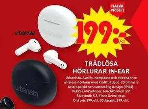 Urbanista - TRÅDLÖSA HÖRLURAR IN-EAR