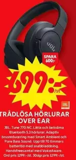 JBL - TRÅDLÖSA HÖRLURAR OVER EAR