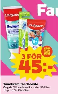 Colgate - Tandkräm/tandborste