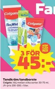 Colgate - Tandkräm/tandborste