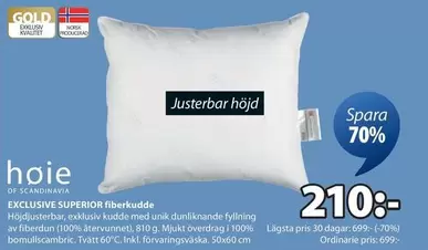 EXCLUSIVE SUPERIOR fiberkudde