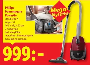 philips - Dammsugare PowerGo