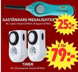 BIC - GASTÄNDARE MEGALIGHTER, TIMER