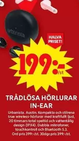 Urbanista - TRÅDLÖSA HÖRLURAR IN-EAR