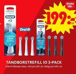 Oral B - TANDBORSTREFILL IO 3-PACK
