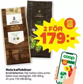 Mer - Hela kaffebönor