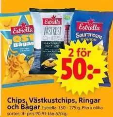 Estrella - Chips, Västkustchips, Ringar och Bågar