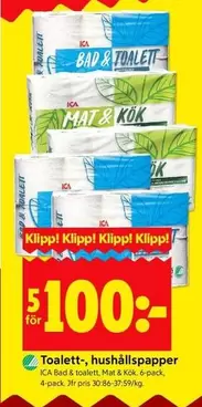 Toalett-, hushållspapper