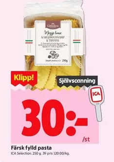 Färsk fylld pasta