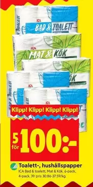 Toalett-, hushållspapper