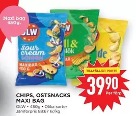 OLW - CHIPS, OSTSNACKS MAXI BAG