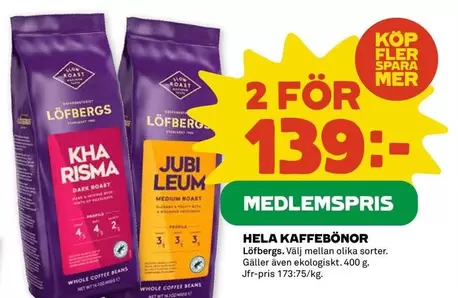 Mer - HELA KAFFEBÖNOR