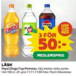 Pepsi - Zingo, 7up, Pommac