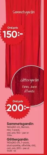 Sammetsgardin, Glittergardin