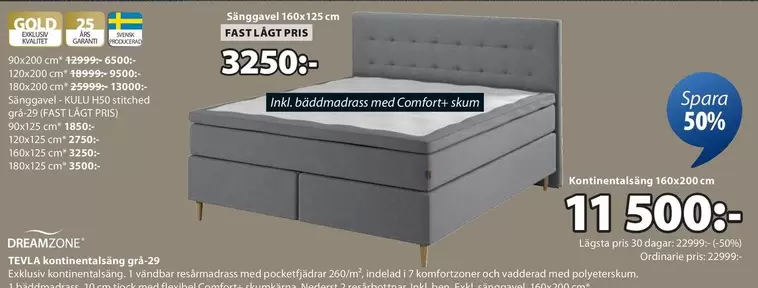 Comfort - kontinentalsäng