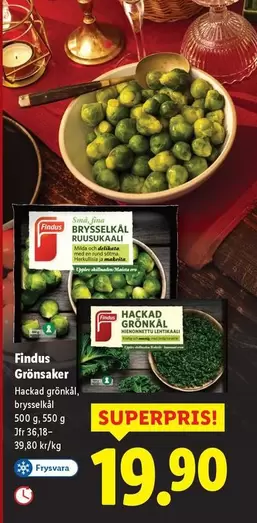 Findus - Hackad grönkäl, brysselkäl