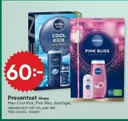 Nivea - Men Cool Kick, Pink Bliss, duschgel, deodorant roll-on