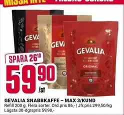 gevalia - SNABBKAFFE - MAX 3/KUND