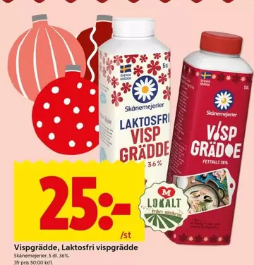 Skånemejerier - Vispgrädde, Laktosfri vispgrädde